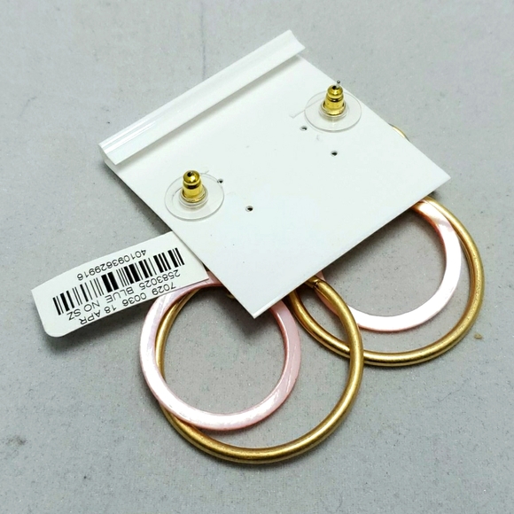 Neiman marcus dangle earrings gold pink - Picture 2 of 3